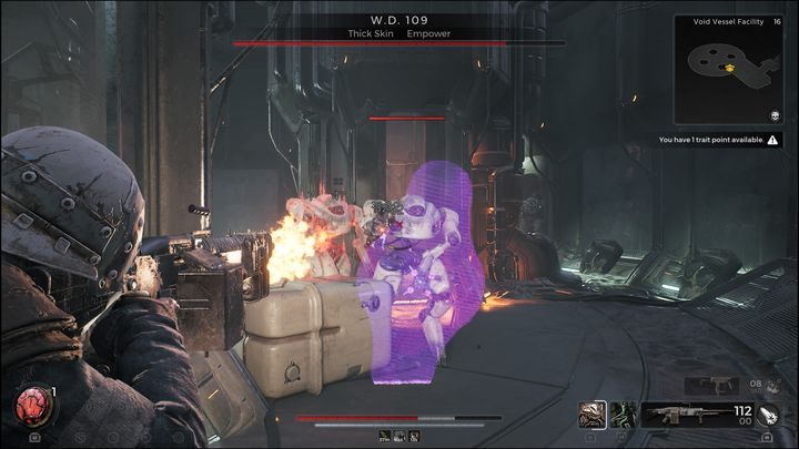 Jeśli tarcza bossa zacznie zmieniać kolor z niebieskiego na czerwony, to oznacza, że jest ona bardzo blisko zniszczenia - Remnant 2: Jak pokonać W.D. 109? - Remnant 2 - poradnik do gry