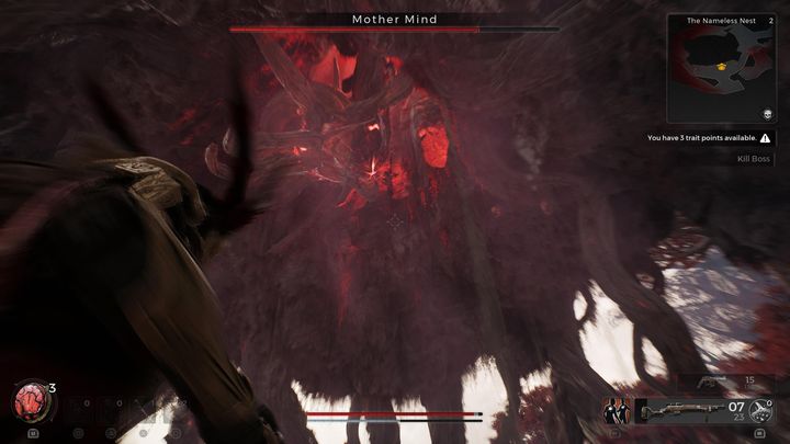 Po tym, jak boss zacznie ryczeć i wydawać donośne dźwięki, przymierzać będzie się do zniszczenia jednej części areny - Remnant 2: Jak pokonać Mother Mind? - Remnant 2 - poradnik do gry