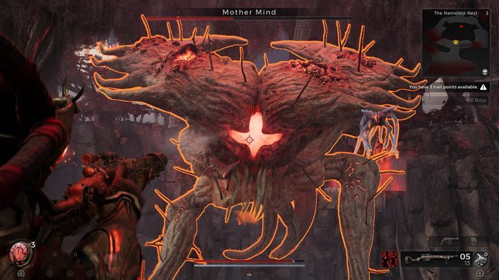 Gdy podłoże zostanie zniszczone, Mother Mind przyzwie do pomocy swoje dwie mniejsze wersje - Remnant 2: Jak pokonać Mother Mind? - Remnant 2 - poradnik do gry
