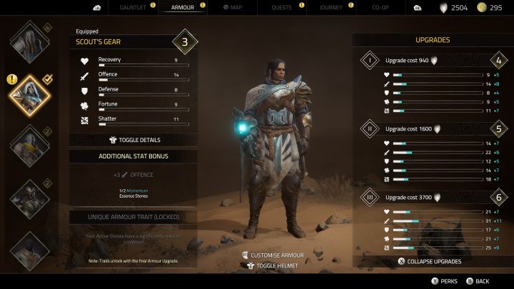 Zdobycie pancerza zwiadowcy również stanie się niemożliwe po podróży do Bastengaru - Atlas Fallen: Wszystkie pancerze - Atlas Fallen - poradnik do gry