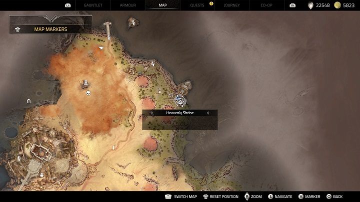 Następna kapliczka znajduje się niedaleko, przy północno-wschodnim krańcu mapy - Atlas Fallen: Wszystkie Niebiańskie Kapliczki - Atlas Fallen - poradnik do gry