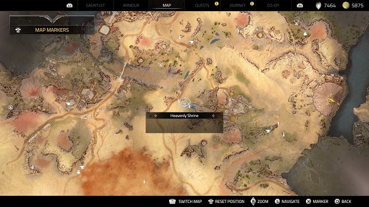 Mniej więcej pośrodku mapy będziecie mogli znaleźć kolejną kapliczkę - Atlas Fallen: Wszystkie Niebiańskie Kapliczki - Atlas Fallen - poradnik do gry