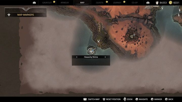 Ostatnia niebiańska kapliczka jest na południowym krańcu mapy - Atlas Fallen: Wszystkie Niebiańskie Kapliczki - Atlas Fallen - poradnik do gry