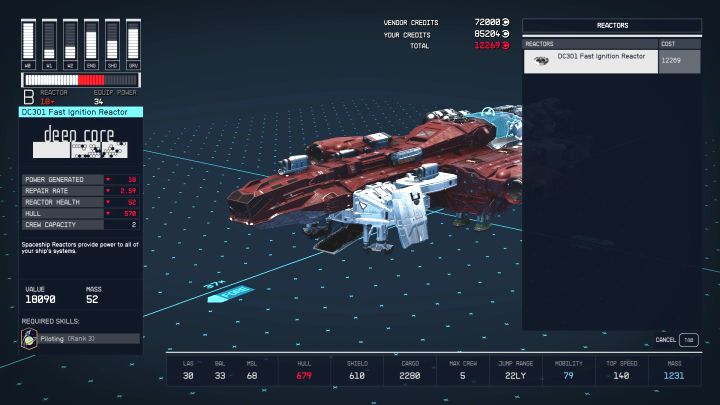 Na osobnej stronie Wszystkie stocznie znajdziecie listę techników usług okrętowych, u których można kupować m - Starfield: Najlepszy reaktor - Starfield - poradnik do gry