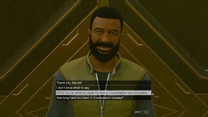 Zadanie Dwa światy nie jest kluczowe w rozwoju relacji z Barrettem, ale radzimy je wykonać, gdyż podczas misji będziecie mieli okazję na zbliżenie się do mężczyzny - Starfield: Barrett - romans - Starfield - poradnik do gry