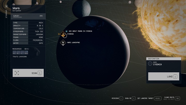 Lądowanie na planecie w Starfield jest proste i opiera się tak naprawdę na szybkiej podróży. - Starfield: Lądowanie na planetach - Starfield - poradnik do gry