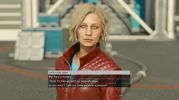 W tym celu wejdźcie z nimi w interakcję i wybierzcie opcję Lets trade gear - Jak przekazywać przedmioty towarzyszom w Starfield? - Starfield - poradnik do gry