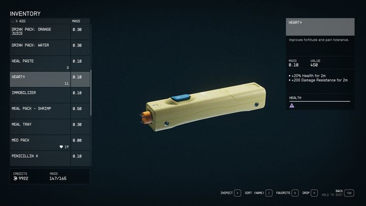 W grze będziecie często znajdować duże ilości jedzenia, jednakże odnawiają one bardzo małe ilości zdrowia, dlatego o wiele bardziej opłaca się inwestować w apteczki - Starfield: Jak leczyć postać? - Starfield - poradnik do gry