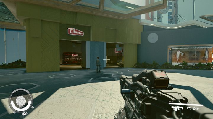 Kiosk ten oferuje za około 105 kredytów swoje specjały jedzeniowe, między innymi jabłkowego, ziemniaczanego, wołowego oraz plackowego Chunksa - Starfield: Handlarze i sklepy - Nowa Atlantyda - Starfield - poradnik do gry