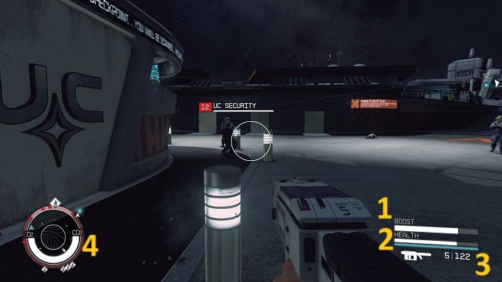 Kiedy eksplorujecie powierzchnię planety, to elementy interfejsu znajdują się w lewym oraz prawym dolnym rogu ekranu - Starfield: Interfejs - Starfield - poradnik do gry