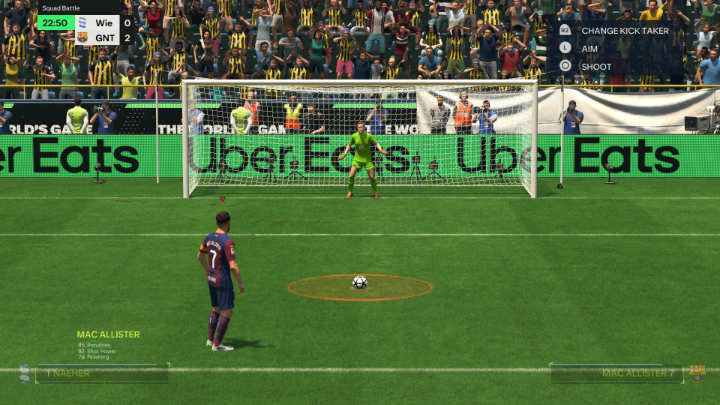 Kiedy zbliżacie się do piłki, zauważycie na ekranie pierścień opanowania, który będzie się kurczył, bazując na atrybucie opanowania zawodnika - EA Sports FC 24: Stałe fragmenty gry - EA Sports FC 24 - poradnik do gry