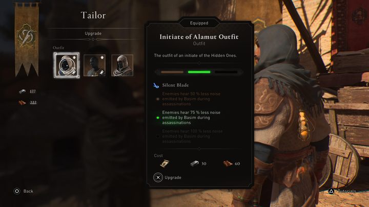 W analogiczny sposób, Wasze odzienie ulepszycie u krawców - AC Mirage: Jak ulepszać broń i odzienie? - AC Mirage - poradnik do gry