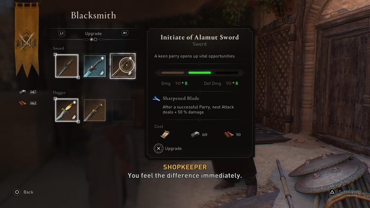 W celu ulepszenia dzierżonego przez Basima miecza lub sztyletu, konieczne będzie udanie się do jednego z bagdadzkich kowali - AC Mirage: Jak ulepszać broń i odzienie? - AC Mirage - poradnik do gry