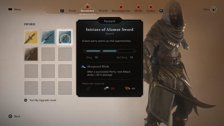 Zestawienie otwiera skromny miecz otrzymany w ramach fabularnego wprowadzenia do gry - AC Mirage: Najlepsze bronie - AC Mirage - poradnik do gry