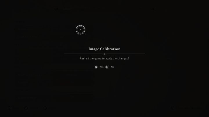 Co ważne, zmiana trybu graficznego wymusi na Was restart gry, o czym poinformuje Was treść powyższego ekranu - AC Mirage: Opcje graficzne na konsoli - AC Mirage - poradnik do gry