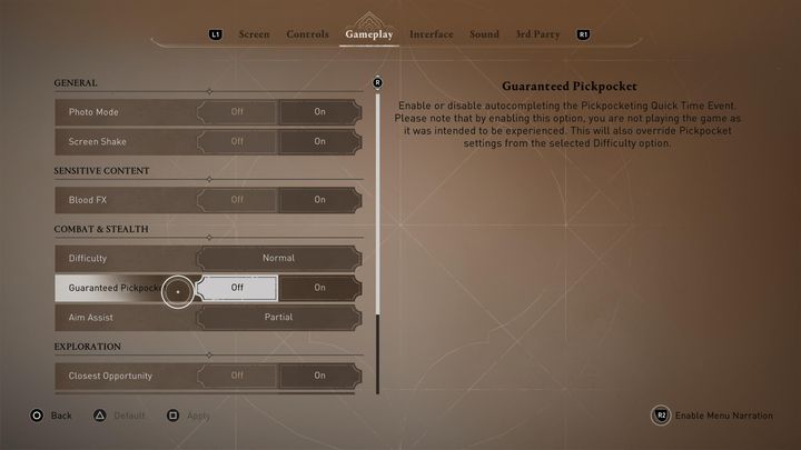 Jeżeli nie jesteście zwolennikami mechanik QTE lub macie problem ze złodziejską minigierką, to istnieje możliwość całkowitego wyłączenia zręcznościowej sekwencji - AC Mirage: Jak kraść? - AC Mirage - poradnik do gry