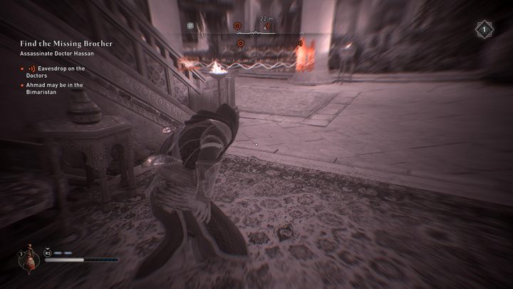 By upewnić się, że natrafiliście na istotną rozmowę wartą podsłuchania, możecie skorzystać ze Wzroku orła - AC Mirage: Jak podsłuchiwać? - AC Mirage - poradnik do gry