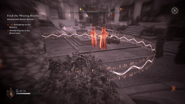 Gdy zlokalizujecie już postać, którą chcecie podsłuchać, zakradnijcie się do niej na niewielką odległość - AC Mirage: Jak podsłuchiwać? - AC Mirage - poradnik do gry