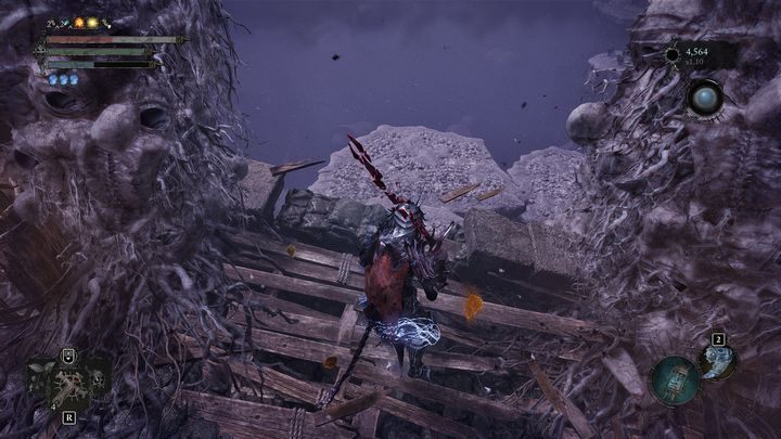 Korzeń zacznie się dematerializować, odblokowując drogę na dół - Lords of the Fallen: Jak pokonać bossa Adyr, Samotny Wygnaniec? - Lords of the Fallen - poradnik do gry