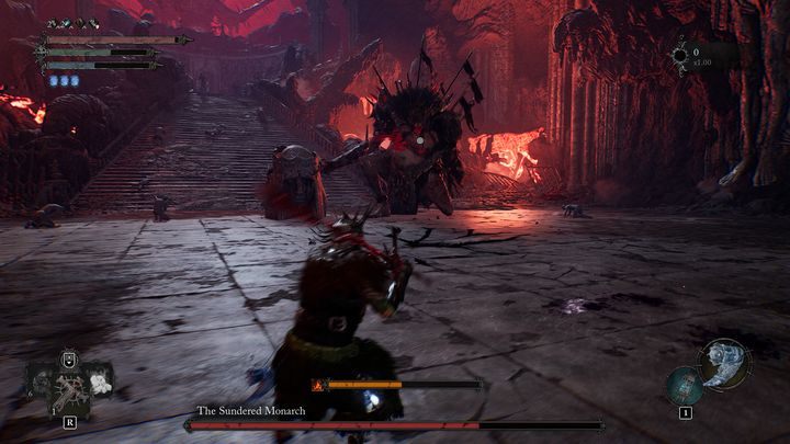 Jeśli oddalicie się za bardzo, boss przygotuje się do szarży - Lords of the Fallen: Jak pokonać bossa Boleściwy Monarcha? - Lords of the Fallen - poradnik do gry