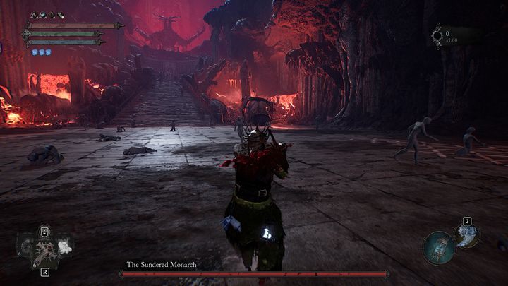 Boleściwy Monarcha będzie siedzieć i płakać na samym końcu areny - Lords of the Fallen: Jak pokonać bossa Boleściwy Monarcha? - Lords of the Fallen - poradnik do gry