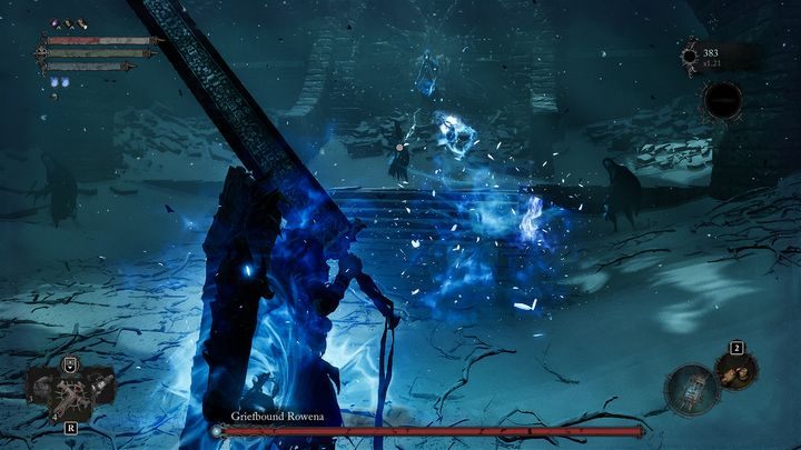 Boss będzie Was ostrzeliwać czarami, które nakładają odmrożenie - Lords of the Fallen: Jak pokonać bossa Rowena, Owładnięta Żalem? - Lords of the Fallen - poradnik do gry