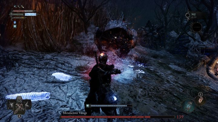 Najgroźniejszy jest rozproszony wystrzał pocisków, które po zderzeniu z podłożem zamieniają się w pełzające larwy - Lords of the Fallen: Jak pokonać bossa Zakłamane Oblicze? - Lords of the Fallen - poradnik do gry