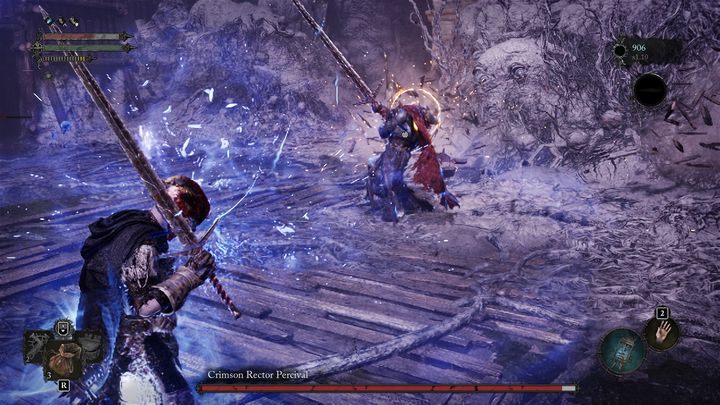 Jednym z ataków, które są łatwe do uniknięcia i można je karać, jest skok bossa i uderzenie mieczem - Lords of the Fallen: Jak pokonać bossa Karmazynowy rektor Percival? - Lords of the Fallen - poradnik do gry