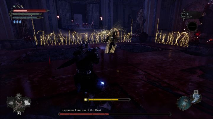 Jeśli macie mało zdrowia i nie możecie wyjść z utworzonej areny, to wyrwijcie jej duszę przy pomocy latarni - Lords of the Fallen: Jak pokonać bossa Uniesiona łowczyni od Zmierzchu? - Lords of the Fallen - poradnik do gry