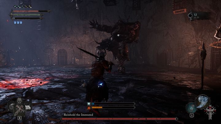 Gdy będziecie walczyć z nim w zwarciu, celujcie w jedną z nóg, aby obniżać jej wytrzymałość - Lords of the Fallen: Jak pokonać bossa Tancred, Najwyższy Karciciel - Lords of the Fallen - poradnik do gry