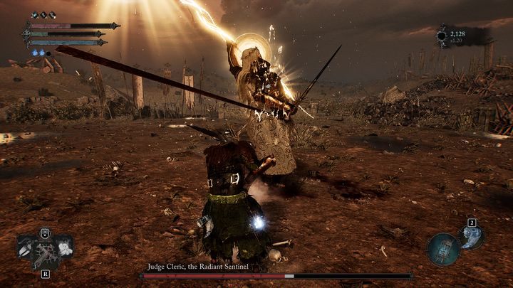 Większość ataków bossa, po udanym naładowaniu wzmocnienia, będzie zadawać obrażenia od blasku - Lords of the Fallen: Jak pokonać bossa Sędzia i Kapłanka, Strażniczka Blasku? - Lords of the Fallen - poradnik do gry