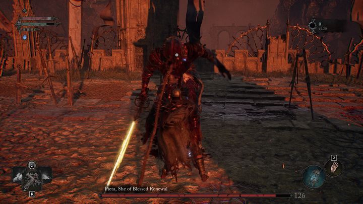 W momencie, w którym nad jej głową powstanie mały portal, a następnie w ziemie wbije się żółty pocisk, zaczną się tworzyć na ziemi kolejne wersje tego ataku - Lords of the Fallen: Jak pokonać Pieta, Odrodzona w Błogosławieństwie? - Lords of the Fallen - poradnik do gry