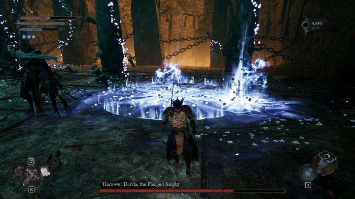 Na środkowej arenie może również co jakiś czas pojawiać się wichura - Lords of the Fallen: Jak pokonać bossa Dręczycielka Dervla, Zaprzysiężony Rycerz? - Lords of the Fallen - poradnik do gry