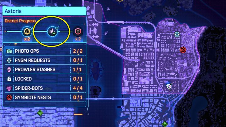 Szybką podróż odblokowuje się poprzez odnajdywanie znajdziek i wykonywanie pobocznych aktywności z dzielnicy - Spider Man 2: Jak odblokować szybką podróż? - Spider Man 2 - poradnik do gry