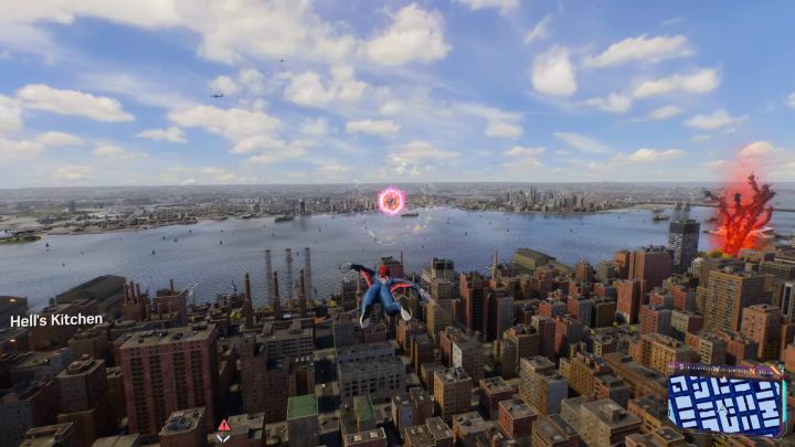 Ten Spider Bot jest zawieszony wysoko w powietrzu - Spider Man 2: Wszystkie Spider Boty lokacje - Spider Man 2 - poradnik do gry