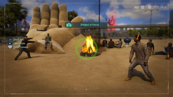 Zróbcie zdjęcie ludziom rzucającym frisbee przy ognisku - Spider Man 2: Wszystkie szanse na zdjęcia - lokacje - Spider Man 2 - poradnik do gry