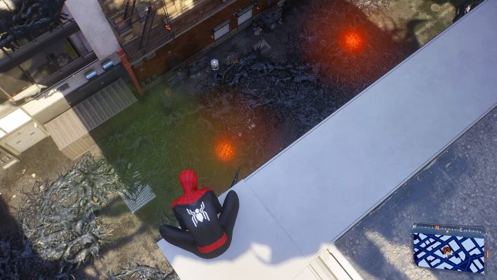 W tym miejscu będziecie musieli obronić aż 2 gniazd symbiontów naraz - Spider Man 2: Wszystkie gniazda symbiontów - lokacje - Spider Man 2 - poradnik do gry