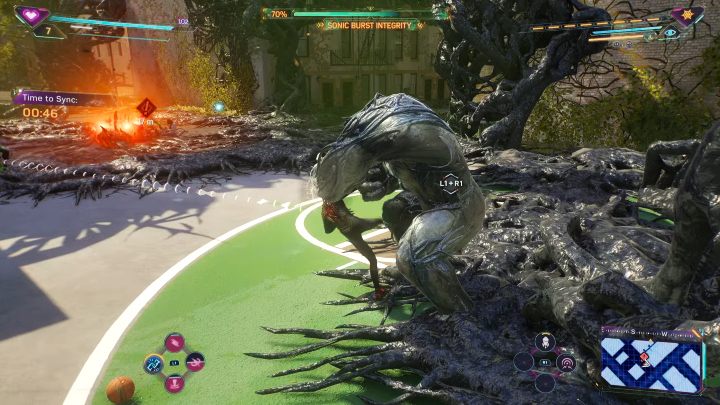 To gniazdo będzie pilnowane przez grupę symbiontów, z jednym bardzo dużym przeciwnikiem - Spider Man 2: Wszystkie gniazda symbiontów - lokacje - Spider Man 2 - poradnik do gry