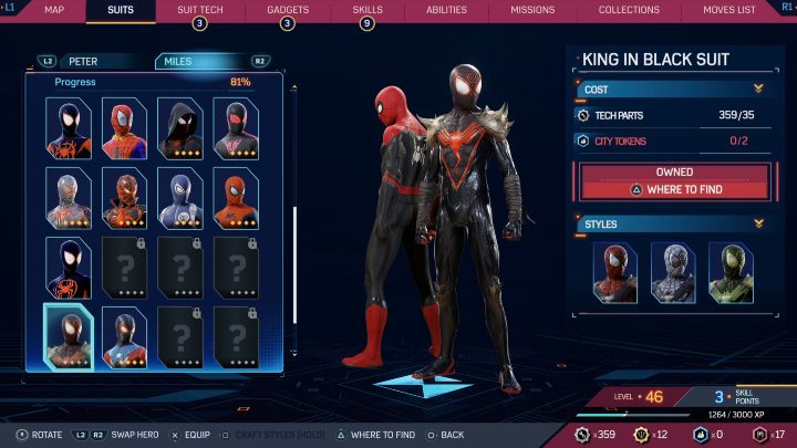 Gdy zniszczycie wszystkie gniazda otrzymacie kostium Król w Czerni i odblokujecie trofeum Dezynsekcja - Spider Man 2: Wszystkie gniazda symbiontów - lokacje - Spider Man 2 - poradnik do gry