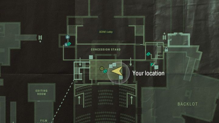 Kolejne echo znajdziecie w niewielkim pomieszczeniu znajdującym się za rządem siedzeń w Sali kinowej - Alan Wake 2: Wszystkie Echa - Alan - Alan Wake 2 - poradnik do gry