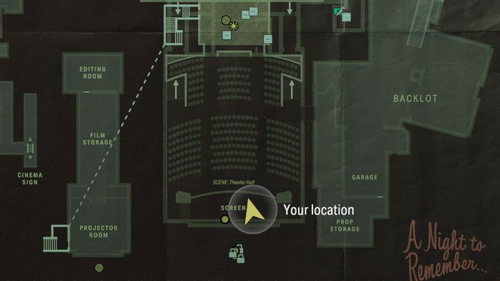 Po wejściu na salę projekcyjną, stańcie tyłem do ekranu - Alan Wake 2: Wszystkie Echa - Alan - Alan Wake 2 - poradnik do gry