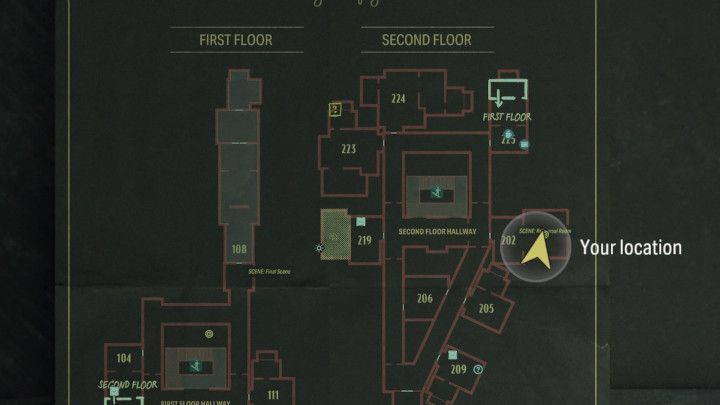 Podczas rozwiązywania zagadki rytualnego morderstwa w Hotelu Ocenview, traficie do pokoju 202 (Sala prób) - Alan Wake 2: Wszystkie Echa - Alan - Alan Wake 2 - poradnik do gry