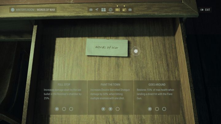 Wybór jednego z ulepszeń w tej części możecie uzależnić od wyboru Słowa broni - Alan Wake 2: Najlepsze ulepszenia Słów mocy - Alan Wake 2 - poradnik do gry