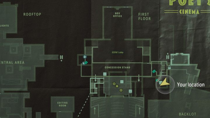 Po wejściu do kina, skierujcie się do toalety zlokalizowanej na lewo od wejścia - Alan Wake 2: Wszystkie Słowa mocy - Alan - Alan Wake 2 - poradnik do gry