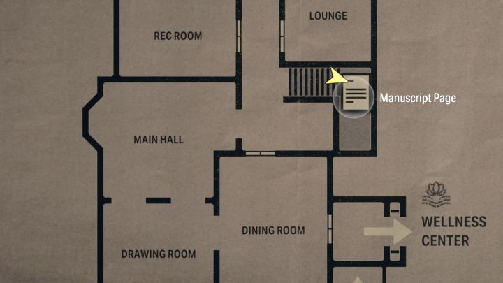 Strona jest na schodach w Domu opieki Walhalla - Alan Wake 2: Wszystkie strony maszynopisu - Return 5-7 - Alan Wake 2 - poradnik do gry