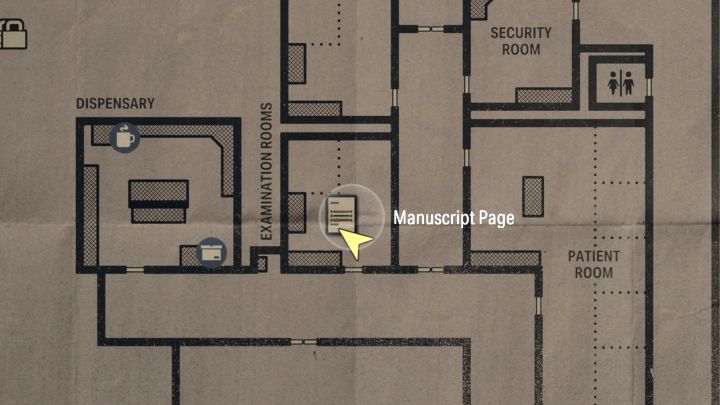 Strona jest w Gabinecie lekarskim 2 w Centrum odnowy, który jest obok pokoju wytchnienia - Alan Wake 2: Wszystkie strony maszynopisu - Return 5-7 - Alan Wake 2 - poradnik do gry