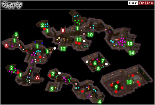 Miejsca oznaczone [1] to ściany, które należy sprawdzić - ukrywają tajne przejścia - Krypta | CZĘŚĆ II | Lionheart Legacy of the Crusader - Lionheart: Legacy of the Crusader - poradnik do gry