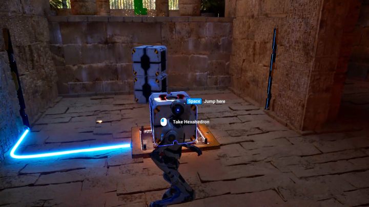 Gdy zbierzecie wszystkie 3 zielone klocki Tetris, możecie otworzyć pierwszą bramę - Talos Principle 2: Prolog - wszystkie zagadki Tetris - Talos Principle 2 - poradnik do gry