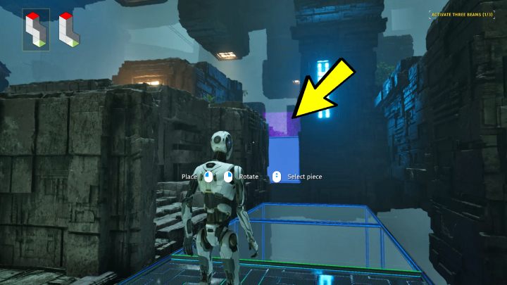 Po ułożeniu klocków, skręćcie w lewo, w oddali zobaczycie wejście do zagadki - Talos Principle 2: Megastruktura Akt 2 - wszystkie zagadki - Talos Principle 2 - poradnik do gry