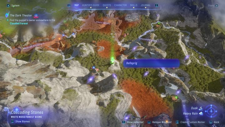 52 - Avatar Frontiers of Pandora: Wszystkie dzwonopędy - Chmurny Las, mapa - Avatar Frontiers of Pandora - poradnik do gry